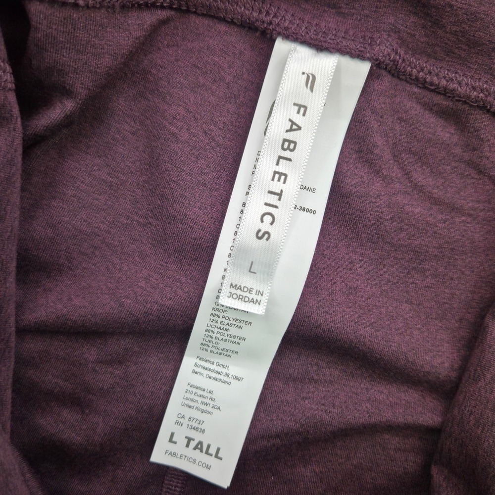 Fabletics Yoga Pants Womens L Tall Oxblood Heather Flare High Waist Athleisure